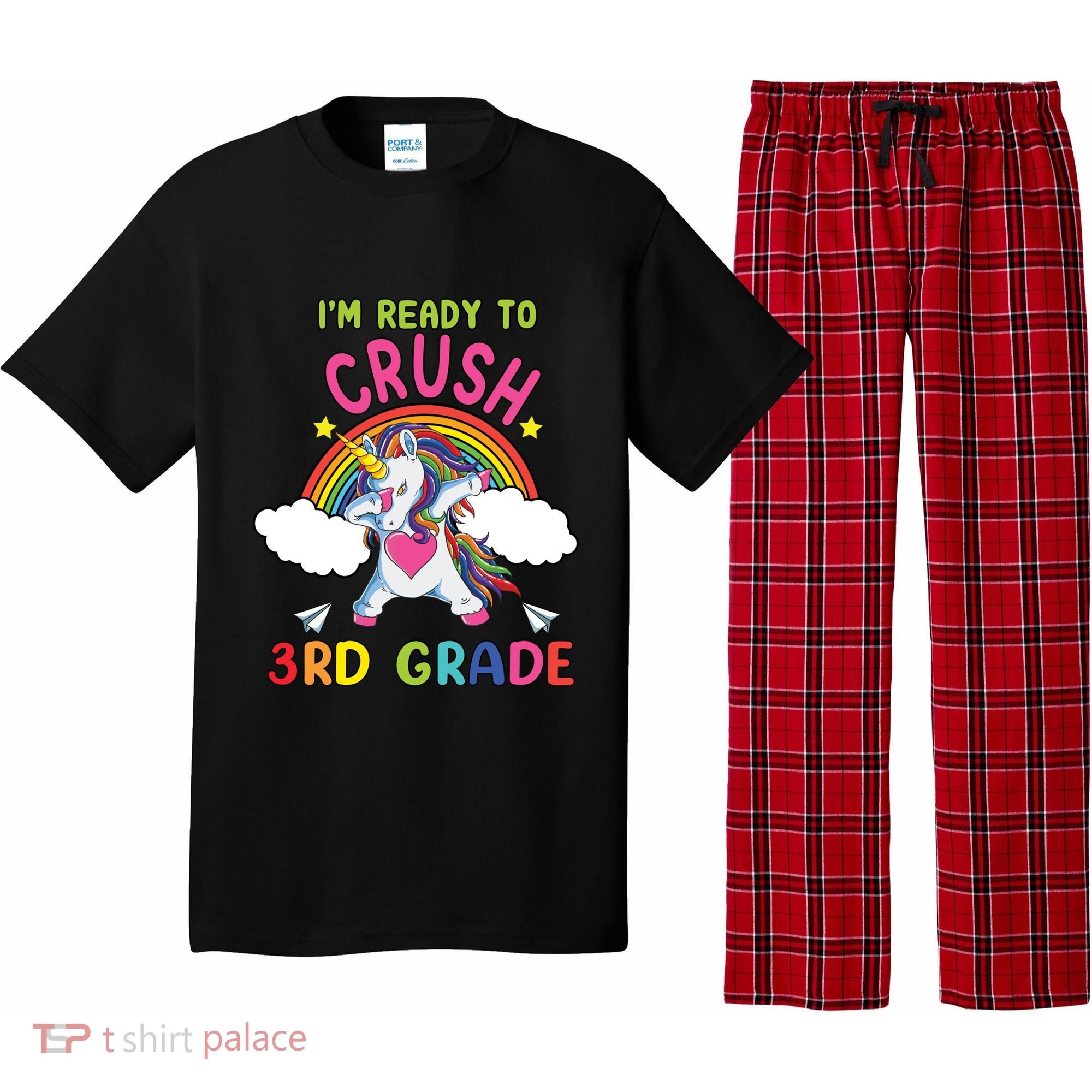 Ready To Crush 3Rd Grade Dabbing Unicorn Back To School Gift Pajama Set