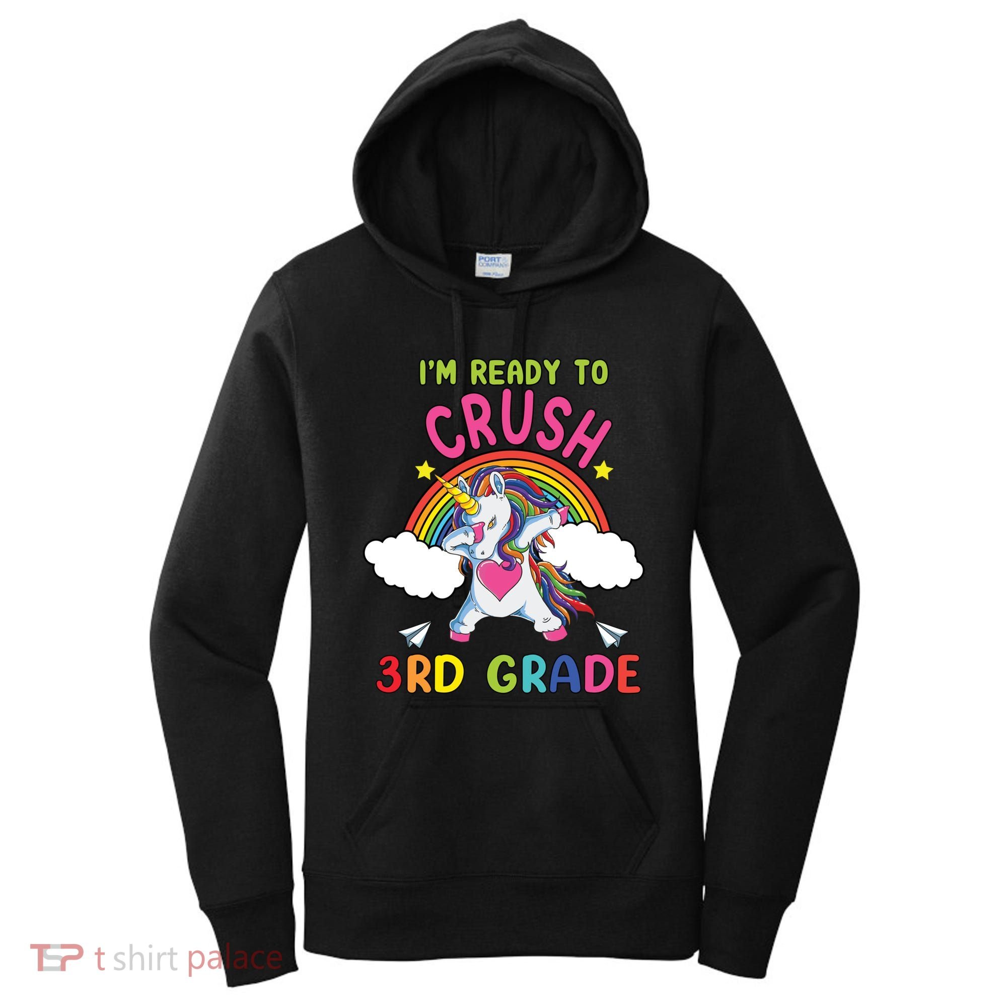 Ready To Crush 3Rd Grade Dabbing Unicorn Back To School Gift Women's Hoodie