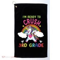 Ready To Crush 3Rd Grade Dabbing Unicorn Back To School Gift Golf Towel thumb 0