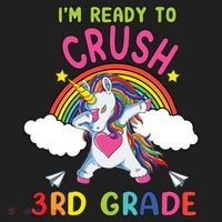 Ready To Crush 3Rd Grade Dabbing Unicorn Back To School Gift Golf Towel thumb 3