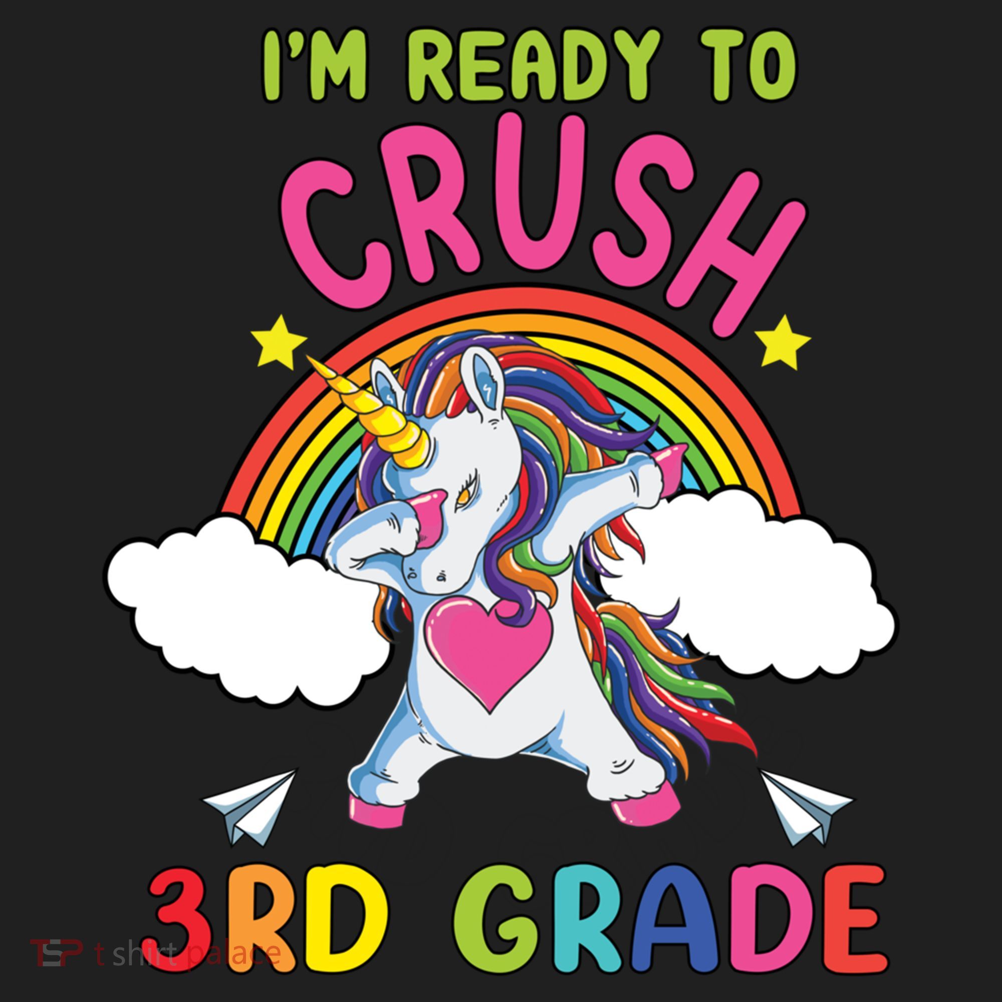 Ready To Crush 3Rd Grade Dabbing Unicorn Back To School Gift Golf Towel