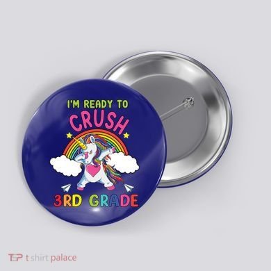 Ready To Crush 3Rd Grade Dabbing Unicorn Back To School Gift Button