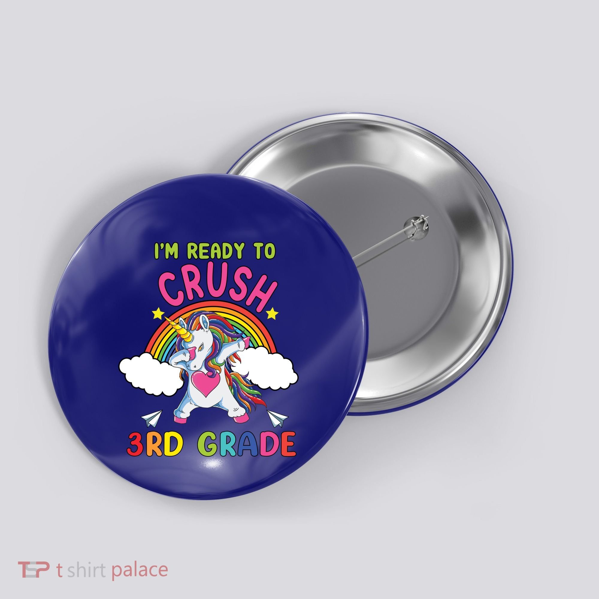 Ready To Crush 3Rd Grade Dabbing Unicorn Back To School Gift Button