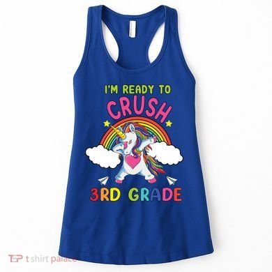 Ready To Crush 3Rd Grade Dabbing Unicorn Back To School Gift Women's Tank Top