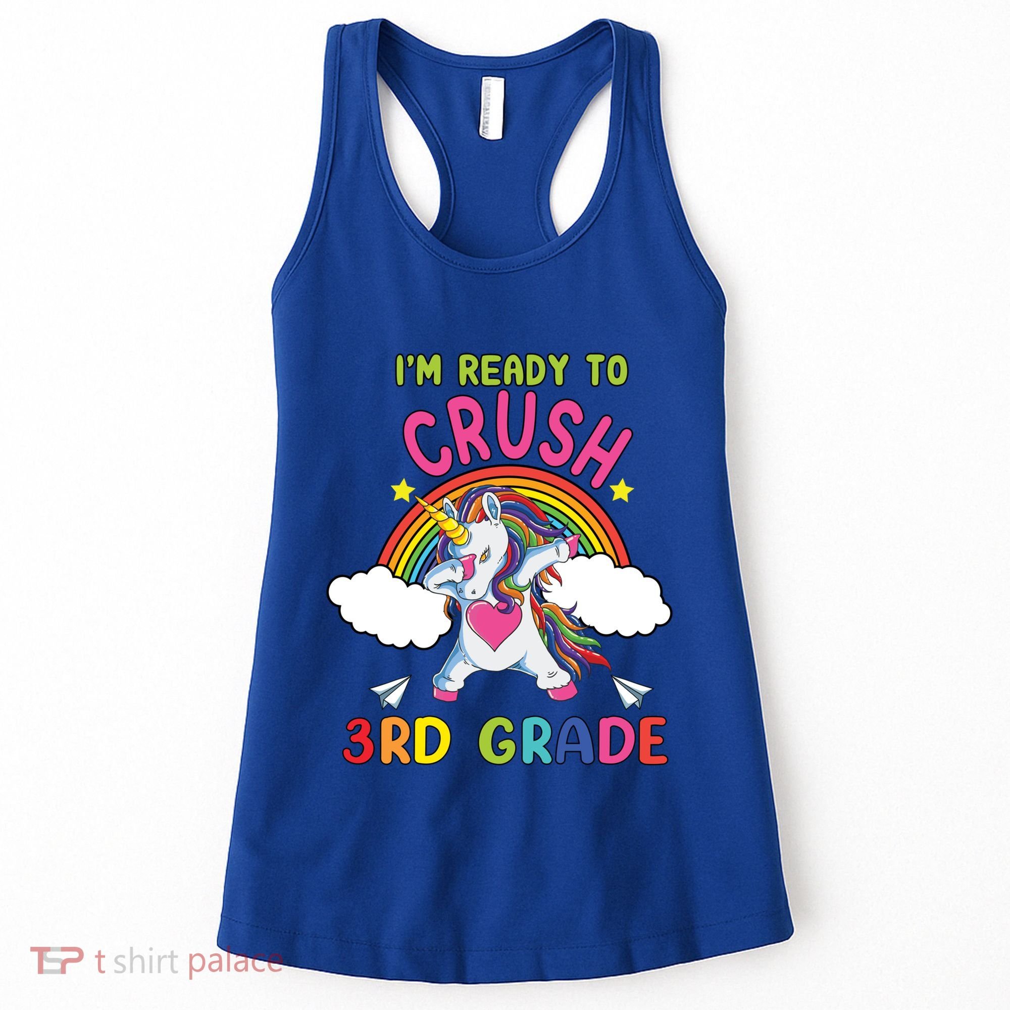 Ready To Crush 3Rd Grade Dabbing Unicorn Back To School Gift Women's Tank Top