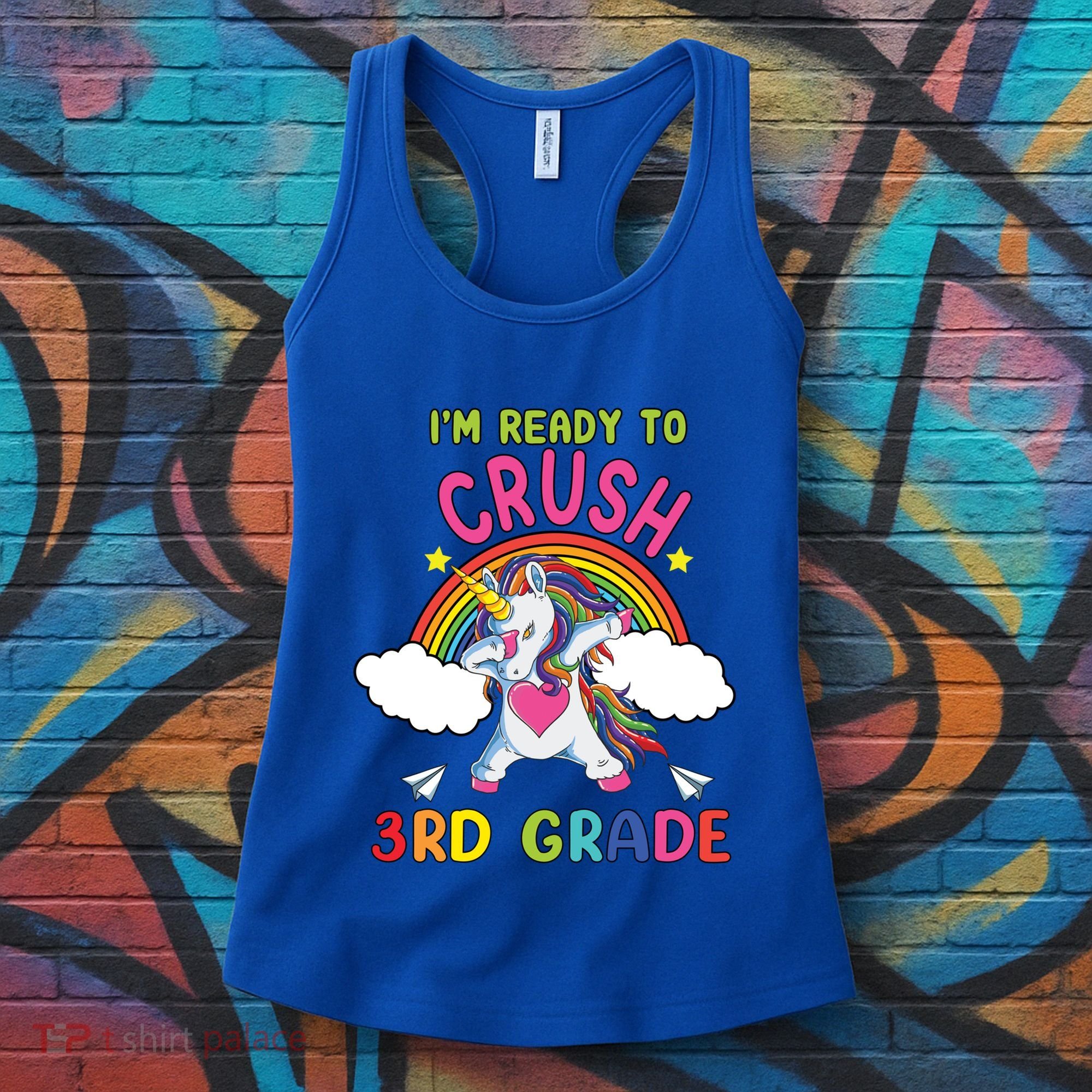 Ready To Crush 3Rd Grade Dabbing Unicorn Back To School Gift Women's Tank Top