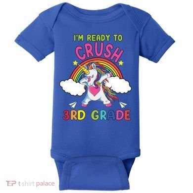 Ready To Crush 3Rd Grade Dabbing Unicorn Back To School Gift Baby Bodysuit