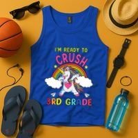 Ready To Crush 3Rd Grade Dabbing Unicorn Back To School Gift Tank Top thumb 4