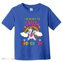 Ready To Crush 3Rd Grade Dabbing Unicorn Back To School Gift Toddler T-Shirt thumb 0