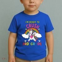Ready To Crush 3Rd Grade Dabbing Unicorn Back To School Gift Toddler T-Shirt thumb 2