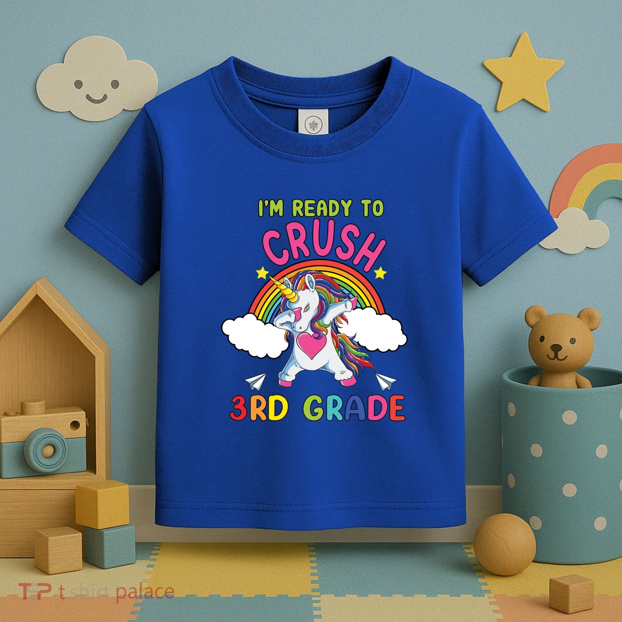 Ready To Crush 3Rd Grade Dabbing Unicorn Back To School Gift Toddler T-Shirt
