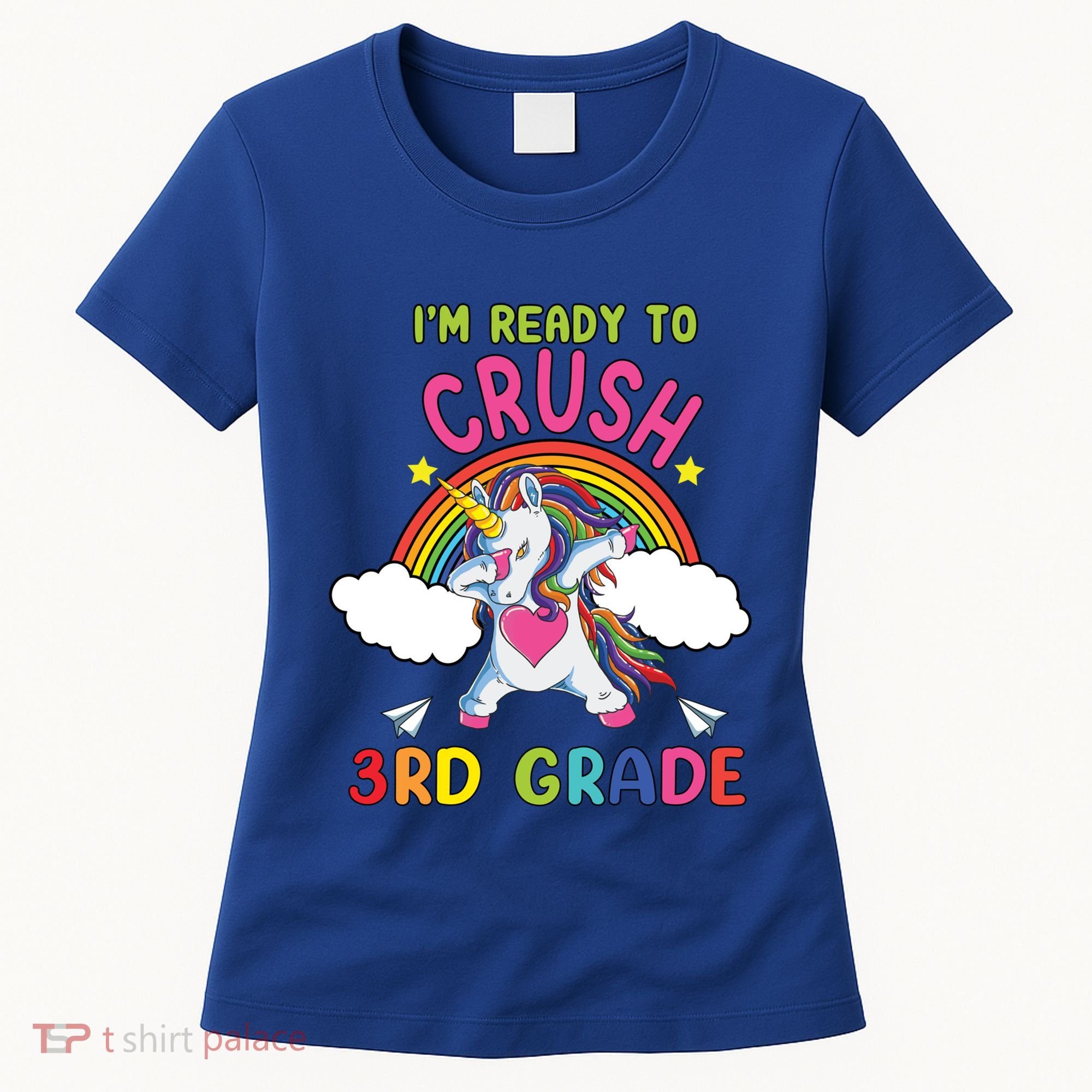 Ready To Crush 3Rd Grade Dabbing Unicorn Back To School Gift Women's T-Shirt