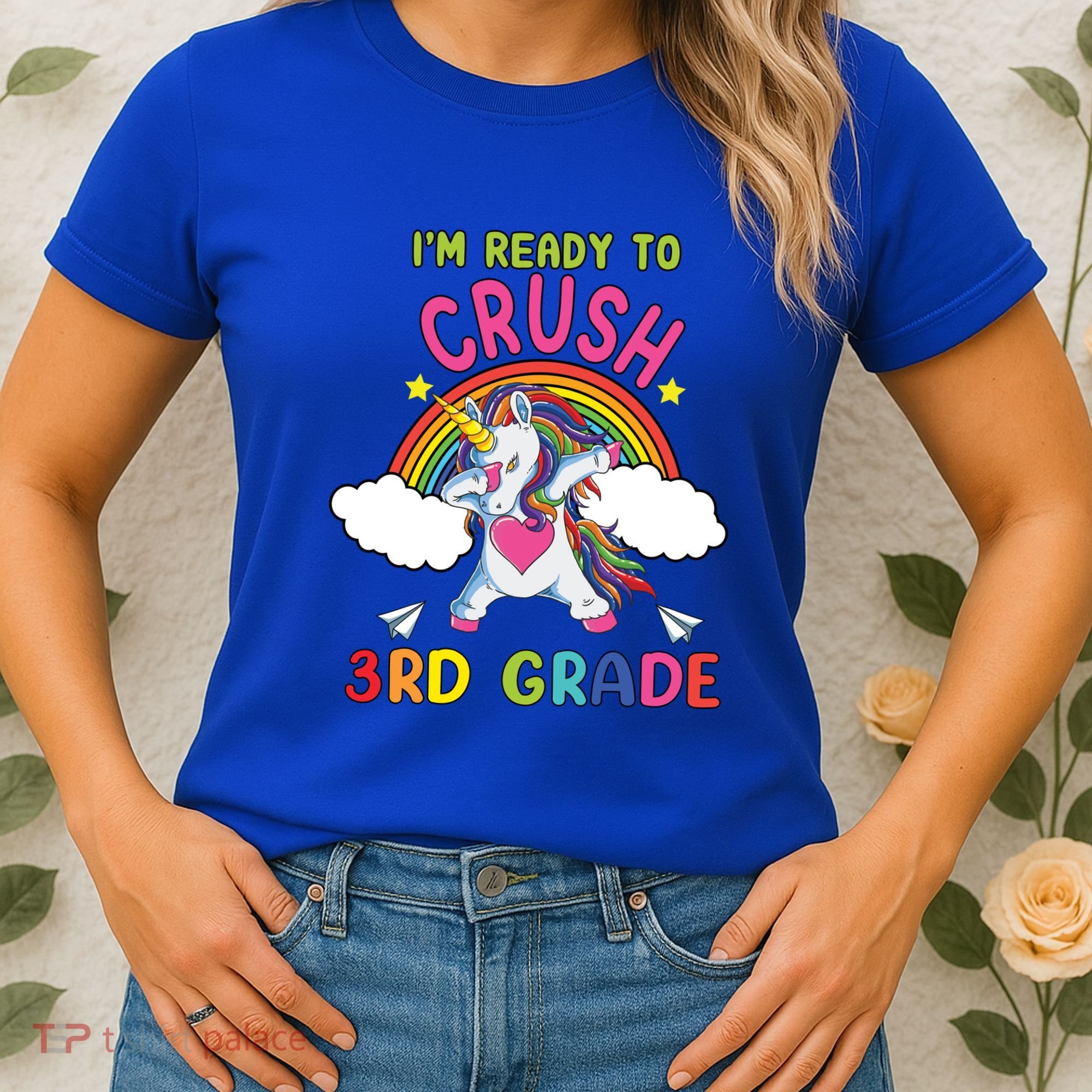 Ready To Crush 3Rd Grade Dabbing Unicorn Back To School Gift Women's T-Shirt