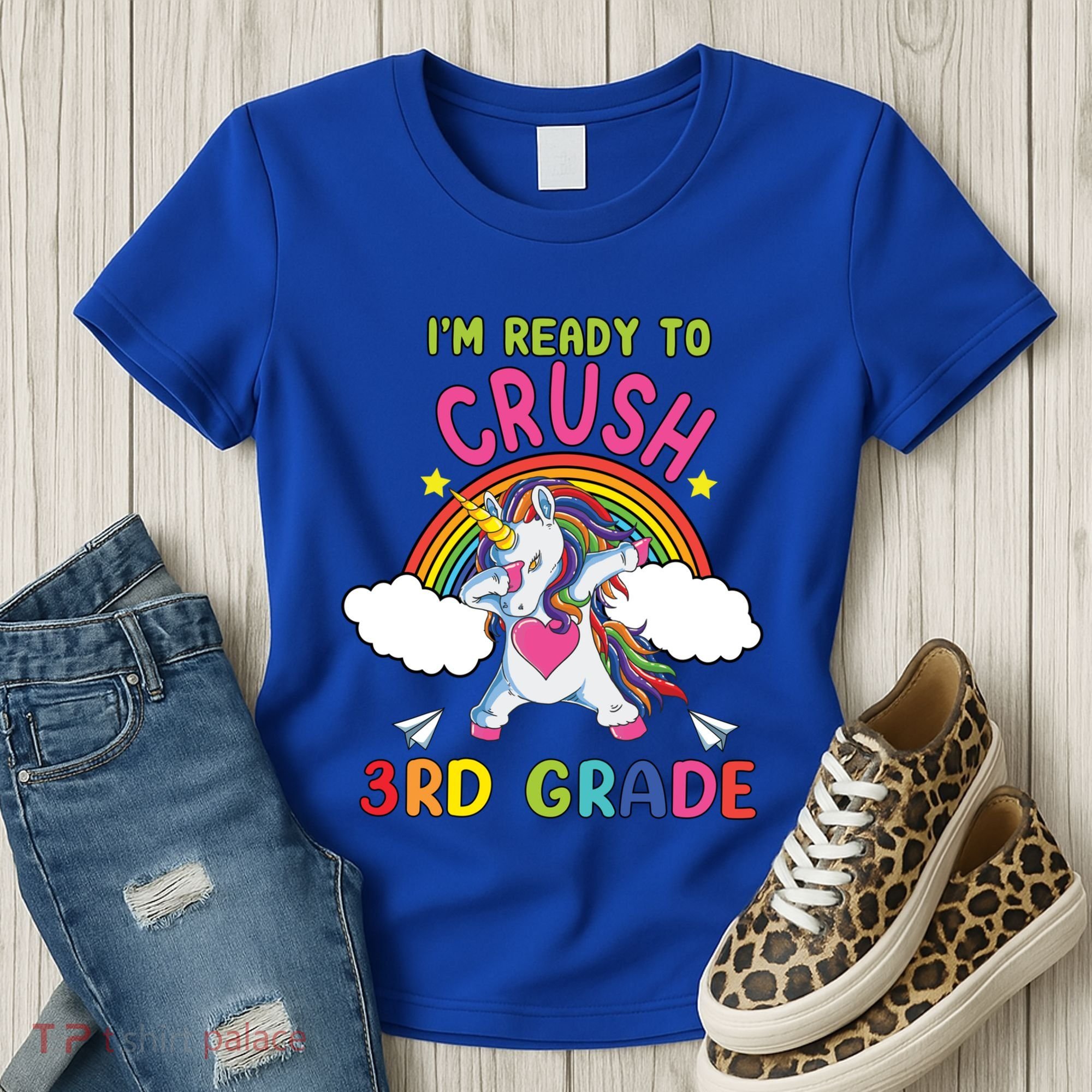 Ready To Crush 3Rd Grade Dabbing Unicorn Back To School Gift Women's T-Shirt