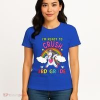 Ready To Crush 3Rd Grade Dabbing Unicorn Back To School Gift Women's T-Shirt thumb 4