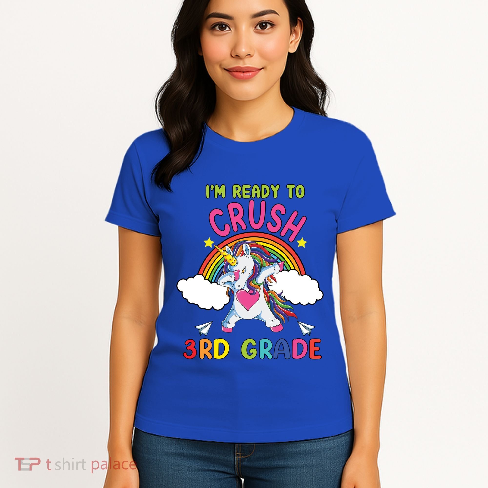 Ready To Crush 3Rd Grade Dabbing Unicorn Back To School Gift Women's T-Shirt
