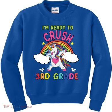 Ready To Crush 3Rd Grade Dabbing Unicorn Back To School Gift Kids Sweatshirt