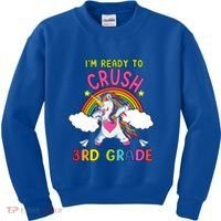 Ready To Crush 3Rd Grade Dabbing Unicorn Back To School Gift Kids Sweatshirt thumb 0