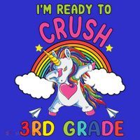 Ready To Crush 3Rd Grade Dabbing Unicorn Back To School Gift Kids Sweatshirt thumb 2