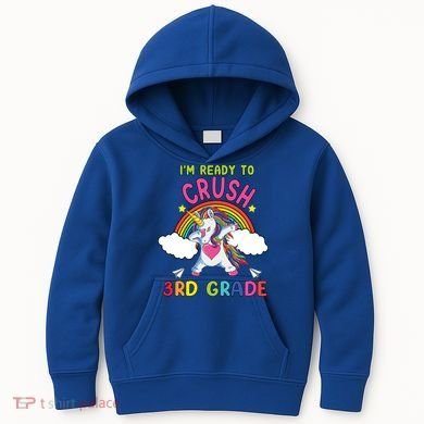 Ready To Crush 3Rd Grade Dabbing Unicorn Back To School Gift Kids Hoodie