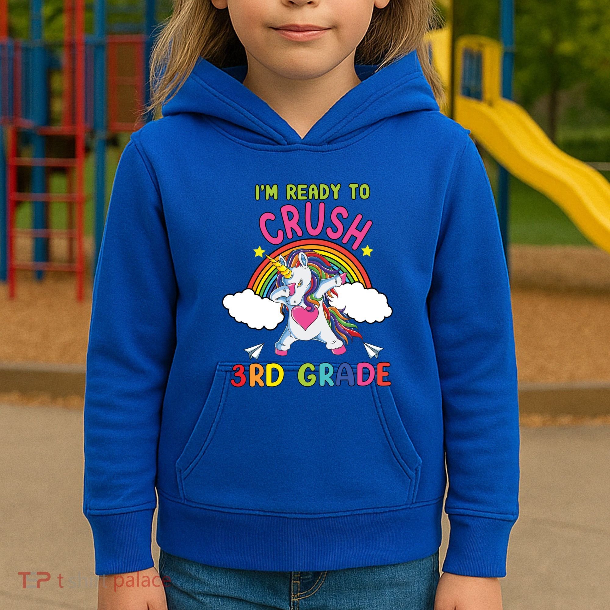 Ready To Crush 3Rd Grade Dabbing Unicorn Back To School Gift Kids Hoodie