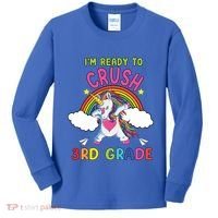 Ready To Crush 3Rd Grade Dabbing Unicorn Back To School Gift Kids Long Sleeve Shirt thumb 0