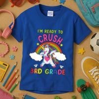 Ready To Crush 3Rd Grade Dabbing Unicorn Back To School Gift Kids T-Shirt thumb 3