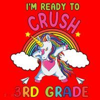 Ready To Crush 3Rd Grade Dabbing Unicorn Back To School Gift Santa Hat thumb 1