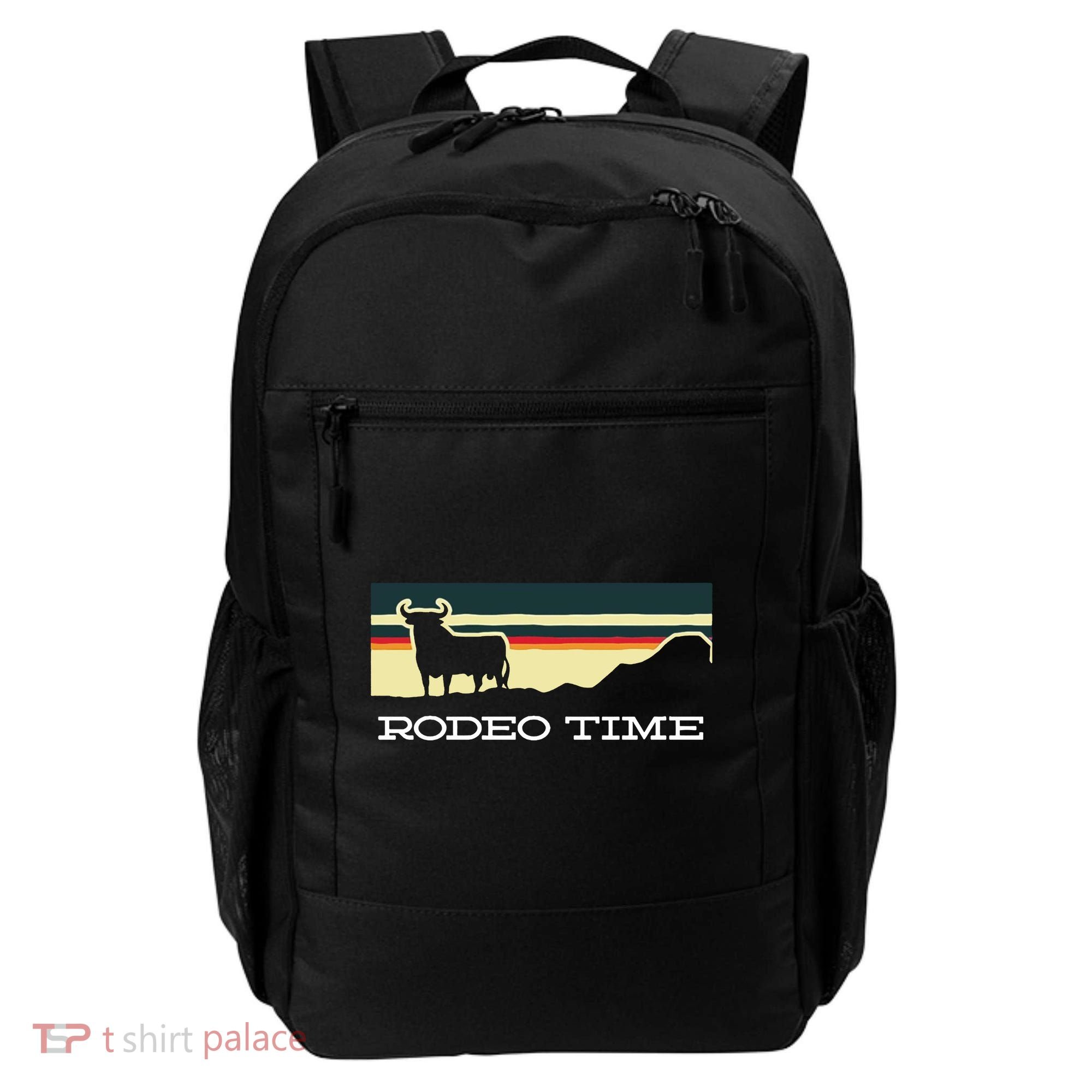 Rodeo Time Cowboy Wild West Cow Horseman Ranch Lasso Boots Backpack
