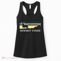 Rodeo Time Cowboy Wild West Cow Horseman Ranch Lasso Boots Women's Tank Top thumb 0