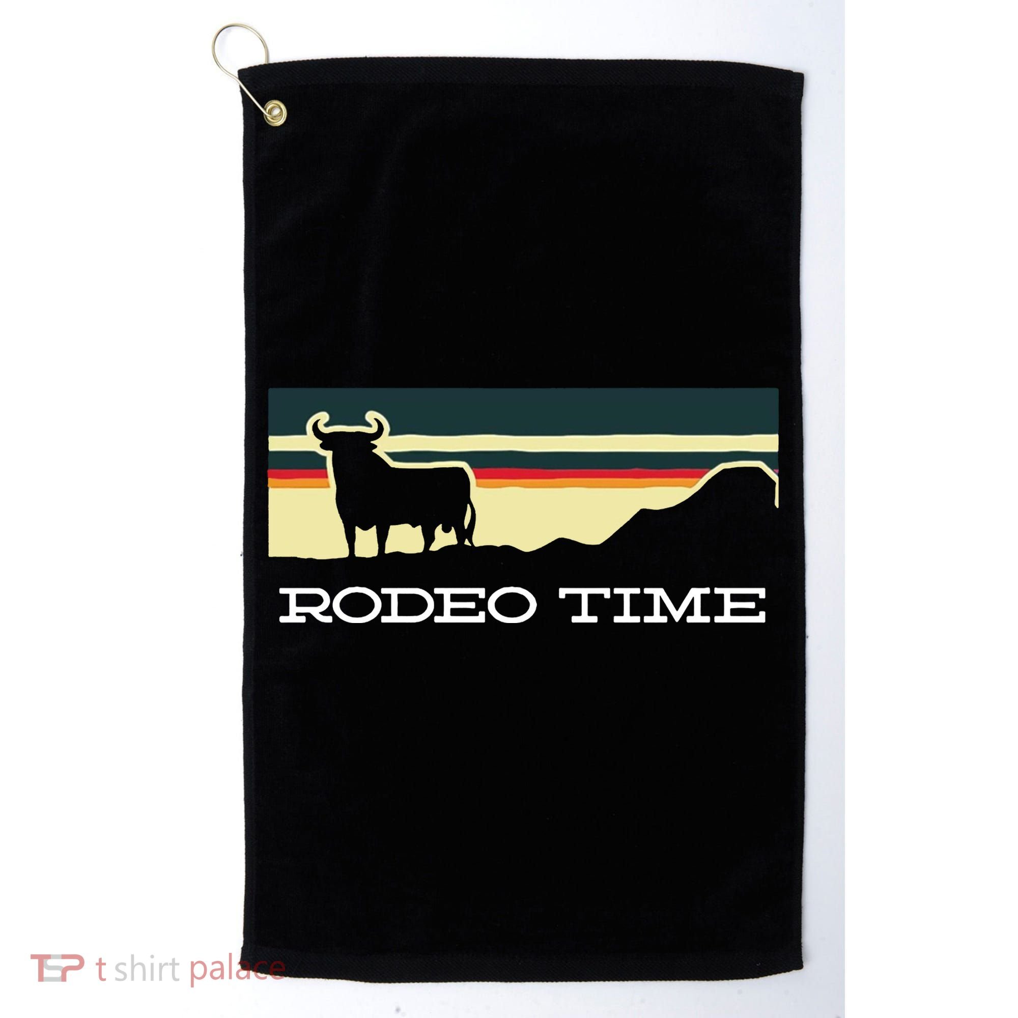 Rodeo Time Cowboy Wild West Cow Horseman Ranch Lasso Boots Golf Towel