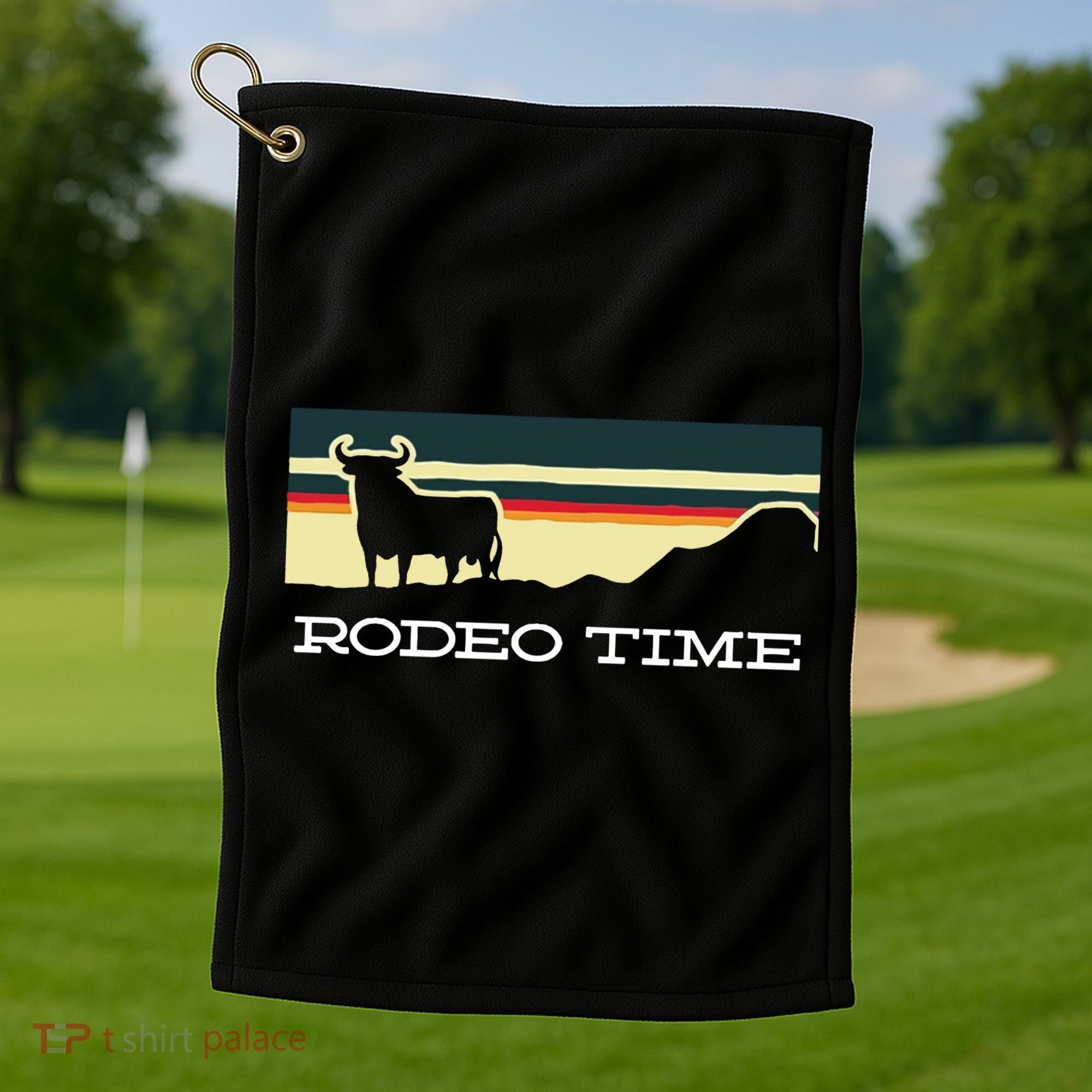 Rodeo Time Cowboy Wild West Cow Horseman Ranch Lasso Boots Golf Towel