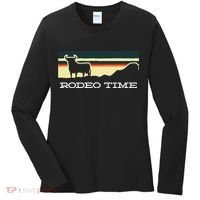 Rodeo Time Cowboy Wild West Cow Horseman Ranch Lasso Boots Women's Long Sleeve Shirt thumb 0
