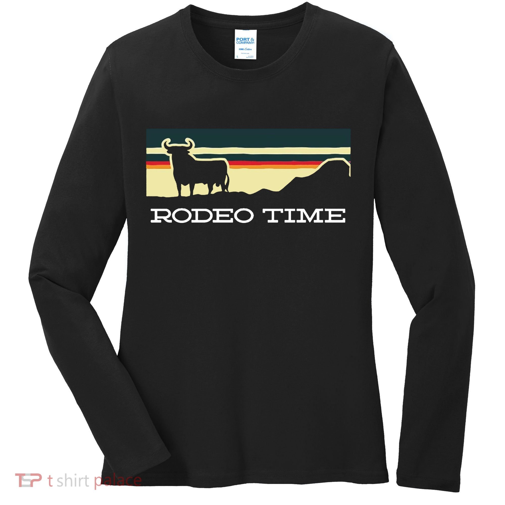 Rodeo Time Cowboy Wild West Cow Horseman Ranch Lasso Boots Women's Long Sleeve Shirt