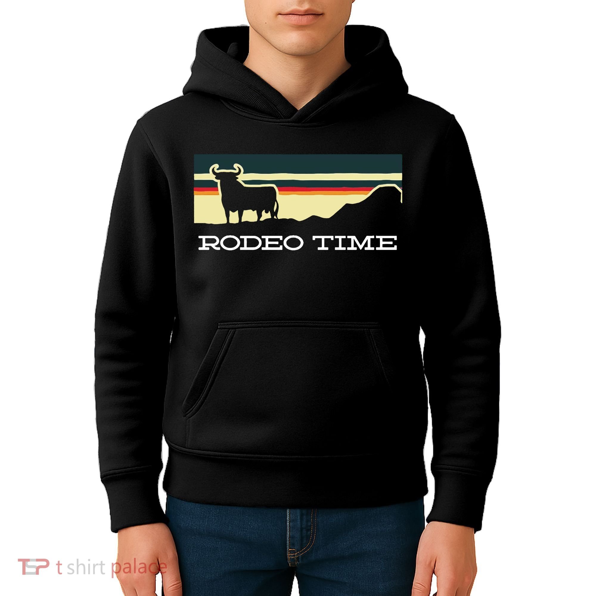 Rodeo Time Cowboy Wild West Cow Horseman Ranch Lasso Boots Kids Hoodie