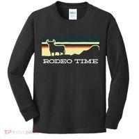 Rodeo Time Cowboy Wild West Cow Horseman Ranch Lasso Boots Kids Long Sleeve Shirt thumb 0