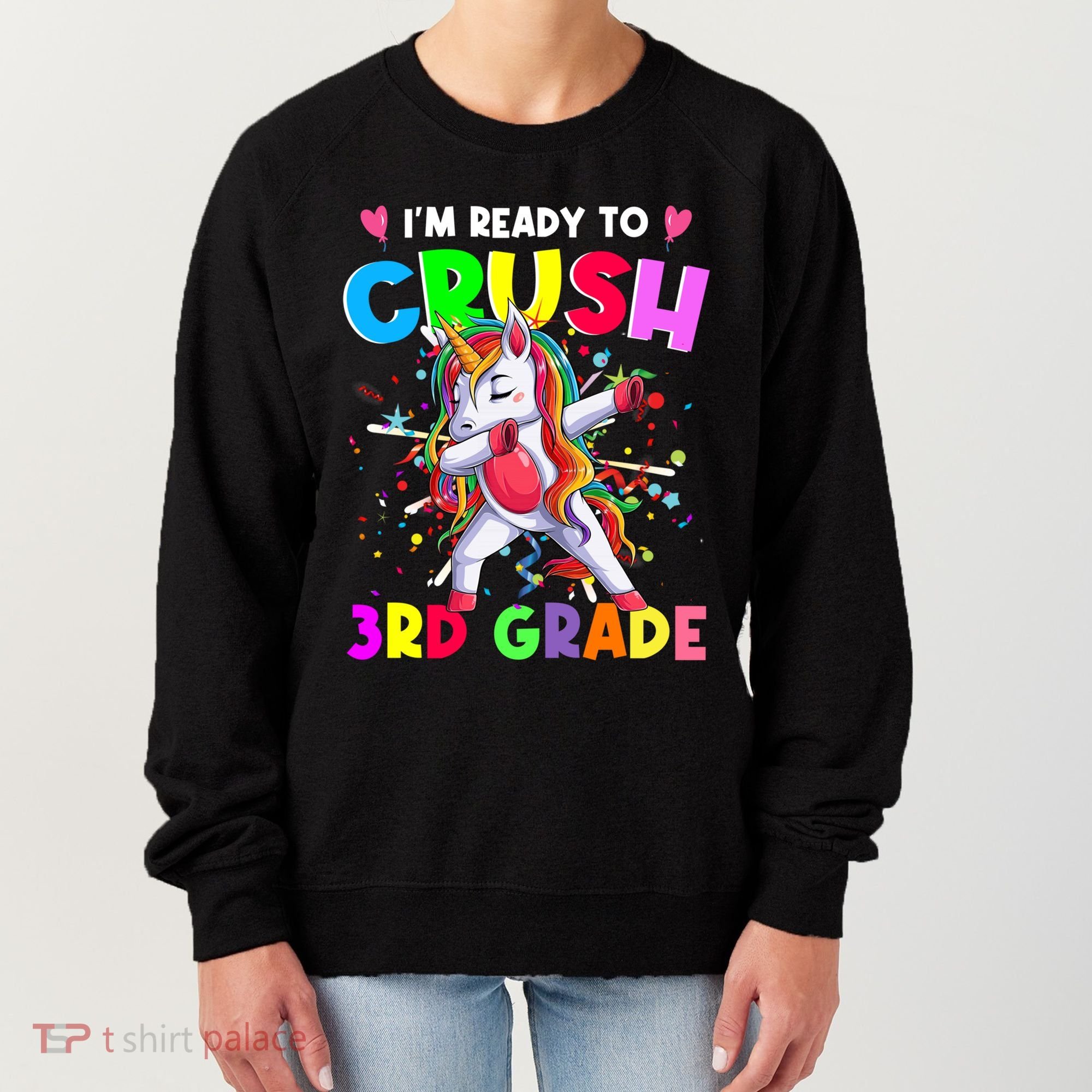 Ready To Crush 3Rd Grade Unicorn Back To School Gift Women's Sweatshirt
