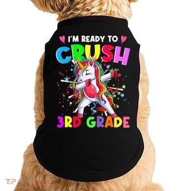 Ready To Crush 3Rd Grade Unicorn Back To School Gift Doggie Tank