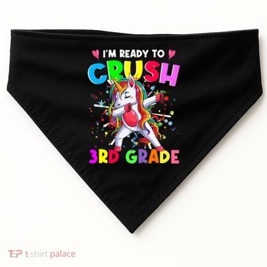 Ready To Crush 3Rd Grade Unicorn Back To School Gift USA-Made Doggie Bandana