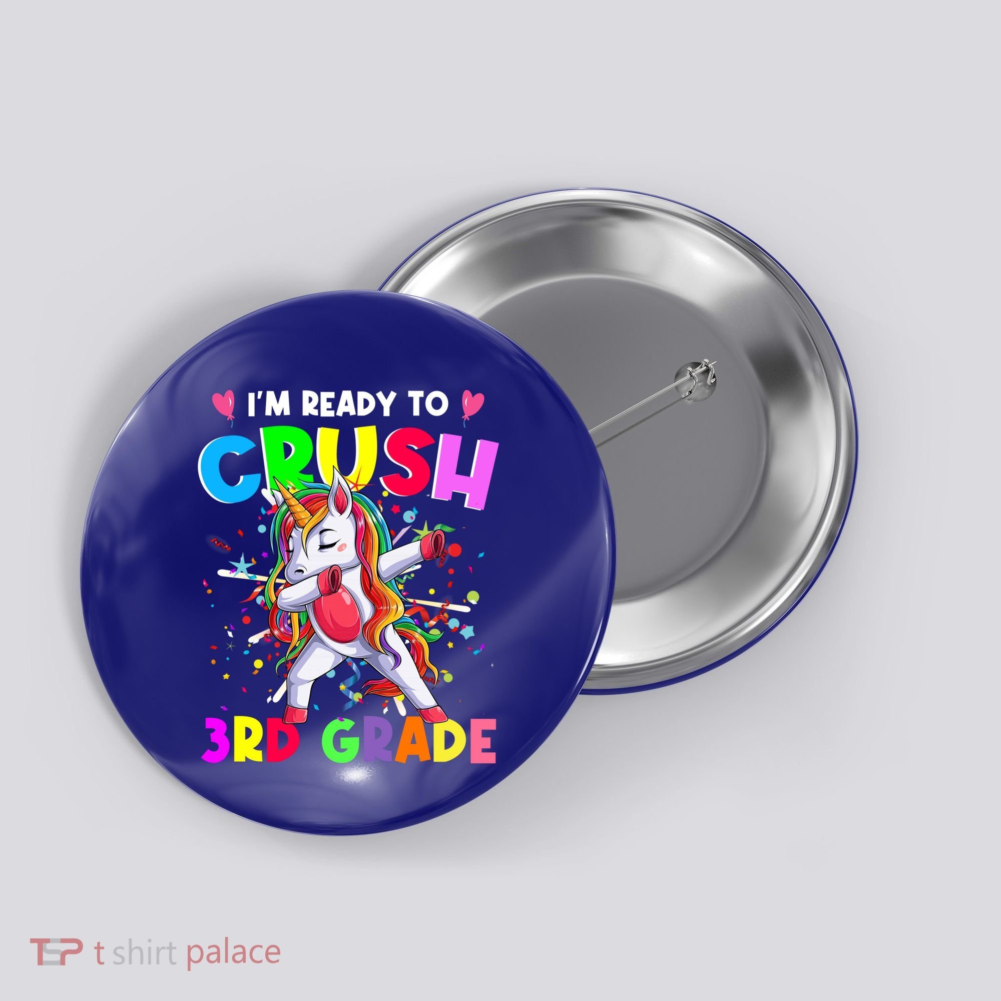 Ready To Crush 3Rd Grade Unicorn Back To School Gift Button