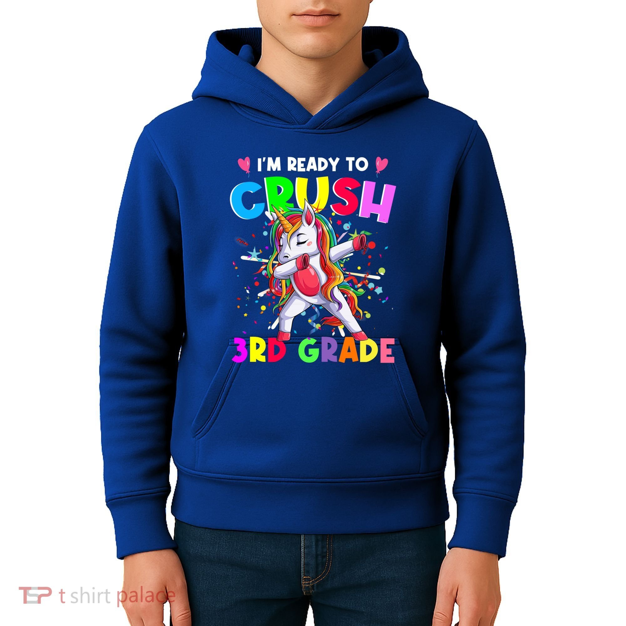 Ready To Crush 3Rd Grade Unicorn Back To School Gift Kids Hoodie