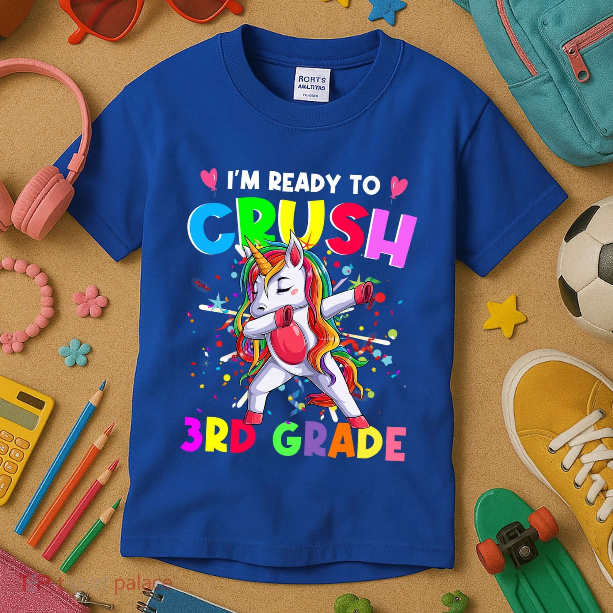 Ready To Crush 3Rd Grade Unicorn Back To School Gift Kids T-Shirt