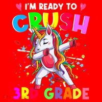 Ready To Crush 3Rd Grade Unicorn Back To School Gift Santa Hat thumb 1