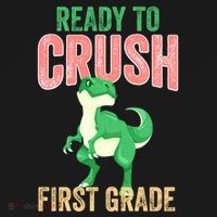 Ready To Crush First Grade TRex Dinosaur Cool Gift USA-Made Doggie Bandana thumb 2