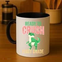 Ready To Crush First Grade TRex Dinosaur Cool Gift Coffee Mug thumb 4