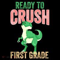 Ready To Crush First Grade TRex Dinosaur Cool Gift Women's Hoodie thumb 2