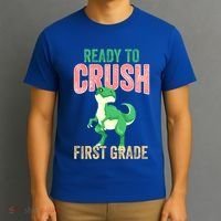 Ready To Crush First Grade TRex Dinosaur Cool Gift T-Shirt thumb 3