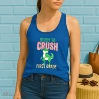 Ready To Crush First Grade TRex Dinosaur Cool Gift Women's Tank Top thumb 2