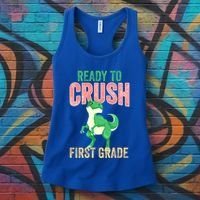 Ready To Crush First Grade TRex Dinosaur Cool Gift Women's Tank Top thumb 3