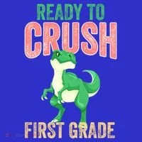 Ready To Crush First Grade TRex Dinosaur Cool Gift Toddler Hoodie thumb 2